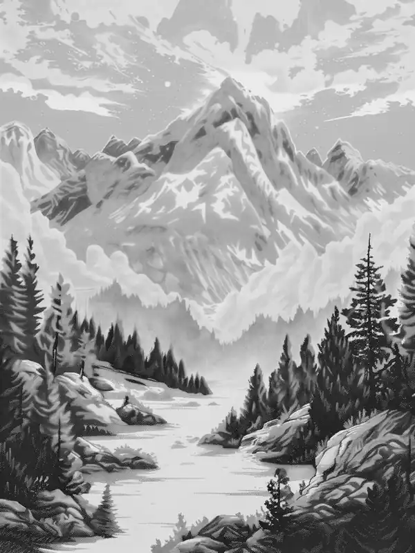 Black And White Landscape Painting 3 High Quality