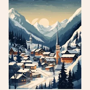 Winter NightTravel Poster Lech Austria 2 Express Delivery
