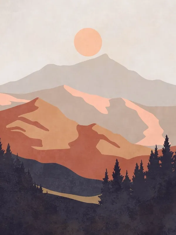 Viral Sunset Over Mountains