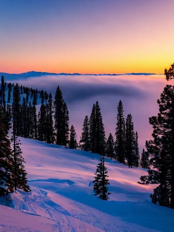 Seasonal Sale Lake Tahoe, Usa Sunrise Skiing Poster