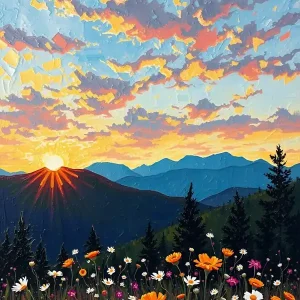 Sunset In The Mountains 6 Factory Price
