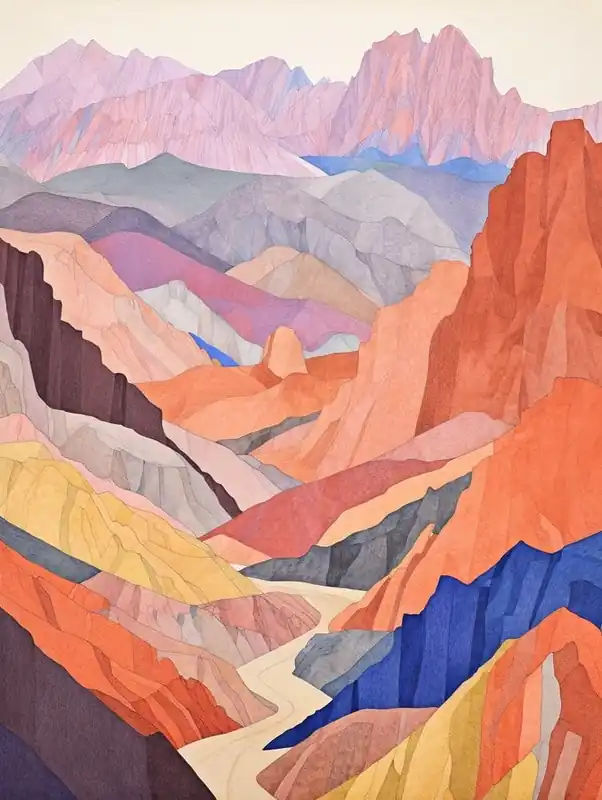 Weekend Sale Aconcagua Argentina 2 Colourful Mountain Illustration