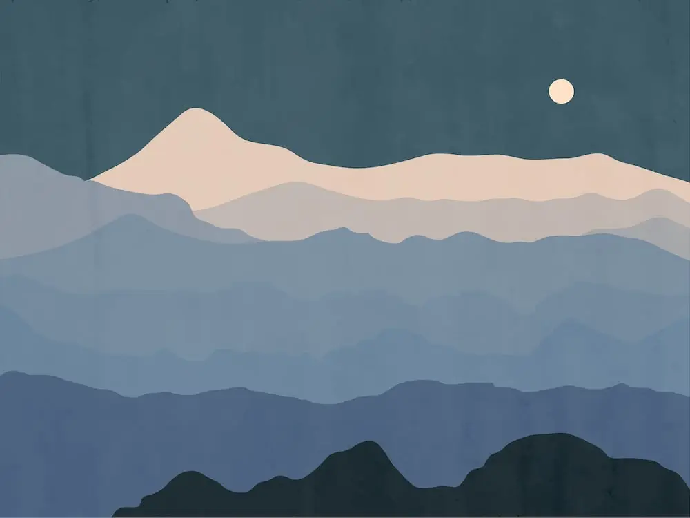 Crafted Silhouette Of Mountain