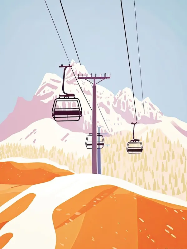 Don’t Miss Out Cortina D AmpezzoItaly, Ski Resort Pastel Colours Illustration 0