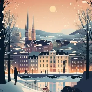 Winter Travel Night Illustration Geneva Switzerland 4 Don’t Miss Out