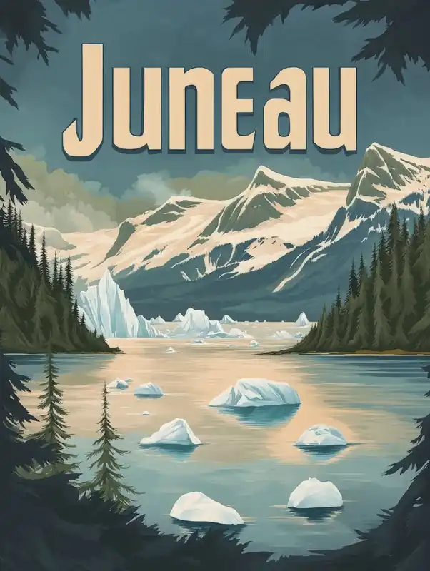 Aihrgdesign A Classic 1960s Travel Poster For Juneau Showcasi 96d11d10 E884 47c1 B88e 162df4ae4adf 3 Worldwide Shipping