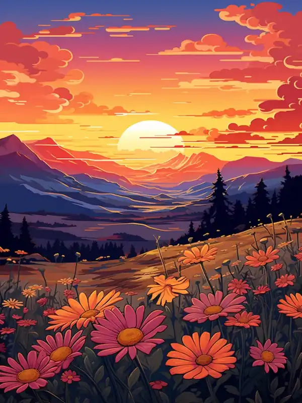 Daisy Wildflower With Sunset (3) Bulk Order