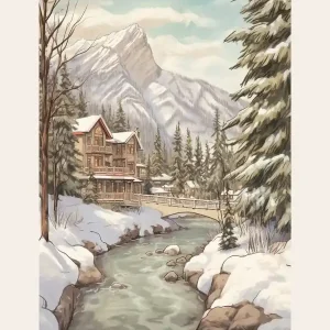 Vintage Winter Poster Banff Canada 1 Big Sale
