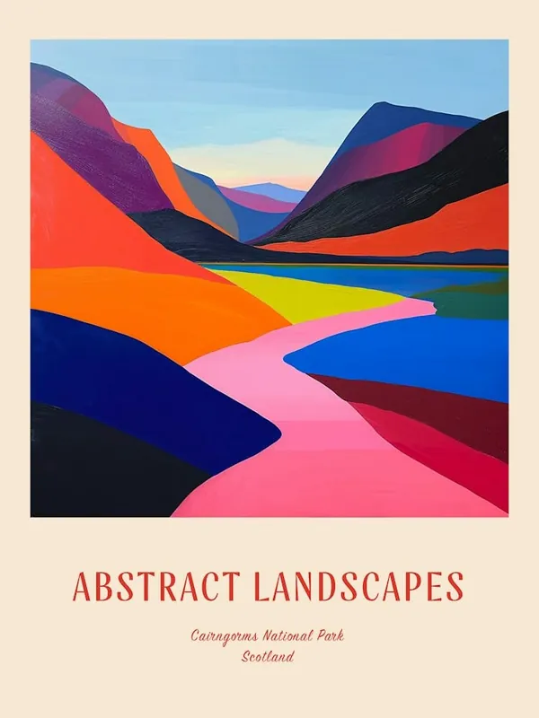 Colourful Abstract Cairngorms National Park Scotland 2 Poster Luxury