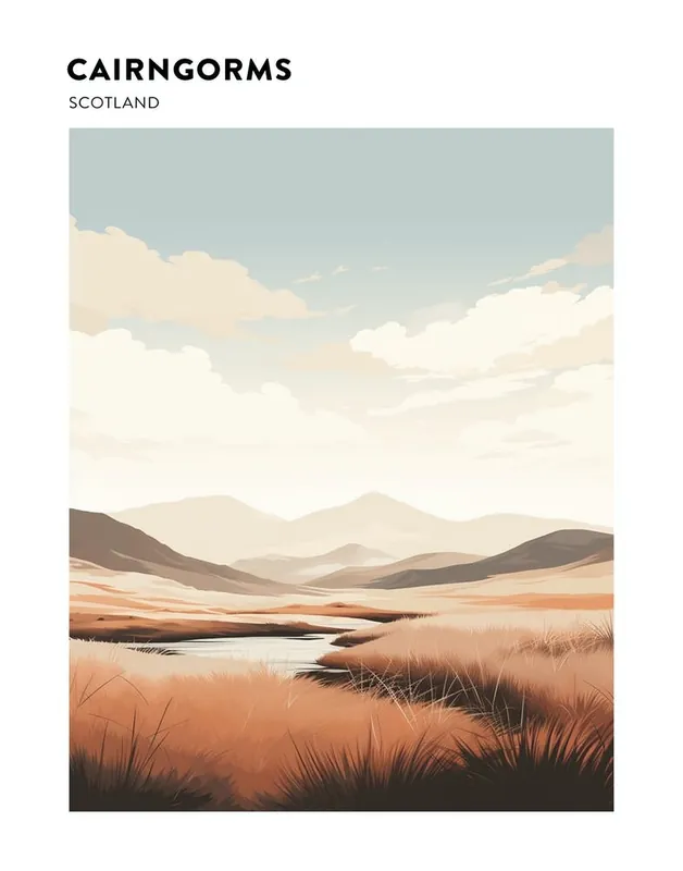 Cairngorms National Park Scotland 1 Hiking Trail Landscape Poster Holiday Sale