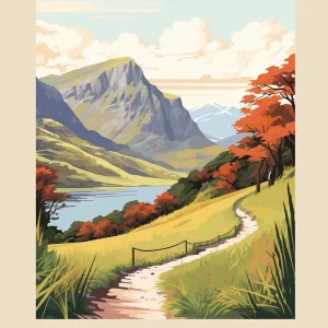 West Highland Way Ireland 3 Vintage Hiking Travel Poster Free Shipping