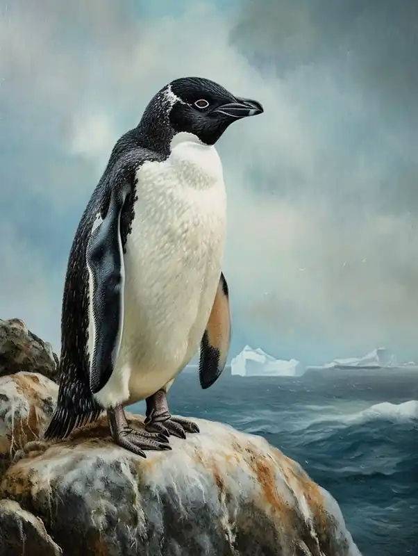 Adlie Penguin Bartolom Island Oil Painting 3 Special Discount