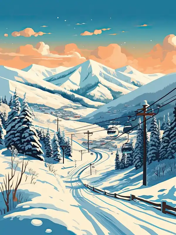 Park City Mountain ResortUtah, Usa, Ski Resort Illustration 0 Simple Style Final Sale
