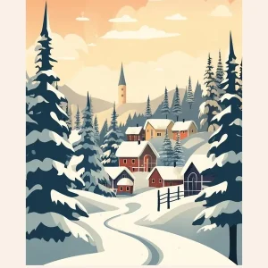 Vintage Winter Travel Poster Lapland Finland 3 Get Yours