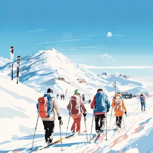 VerbierSwitzerland, Ski Resort Illustration 3 Buy Today