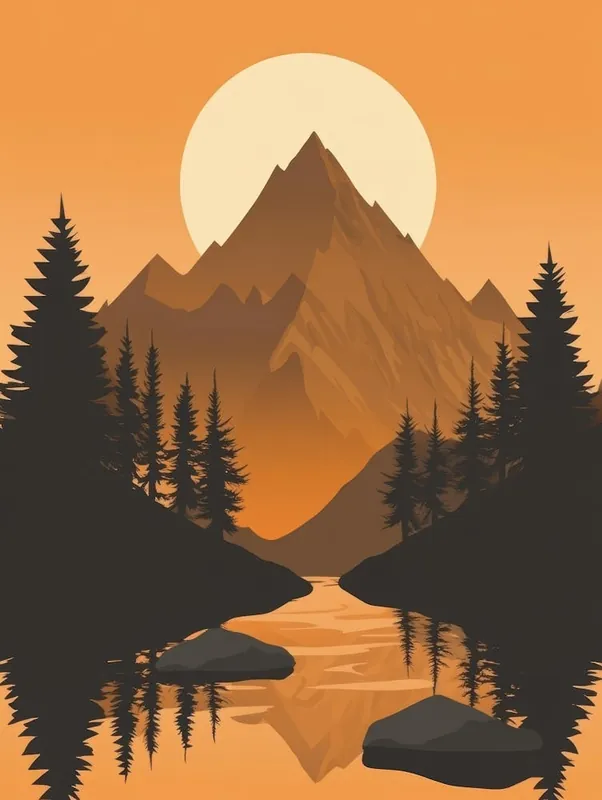 Sunset Mountain Landscape 6 Sale