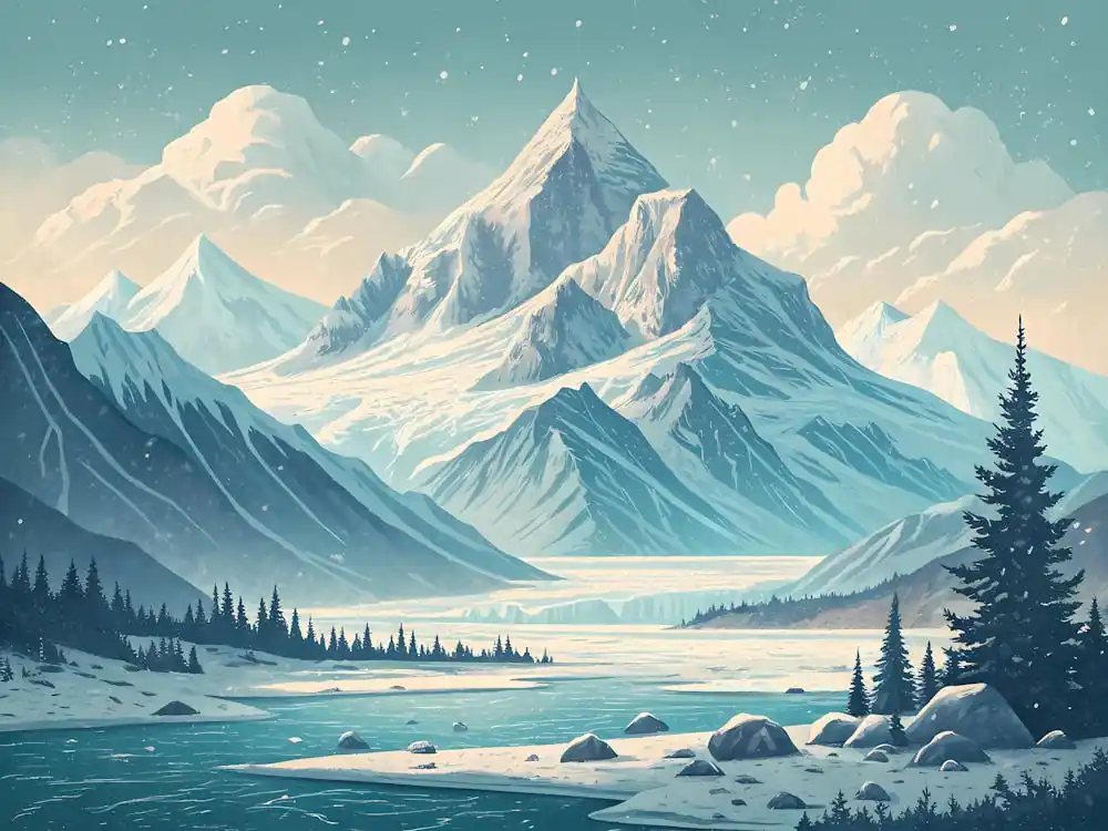 Retro Vintage Style A Peaceful Untouched Glacier Buy Today