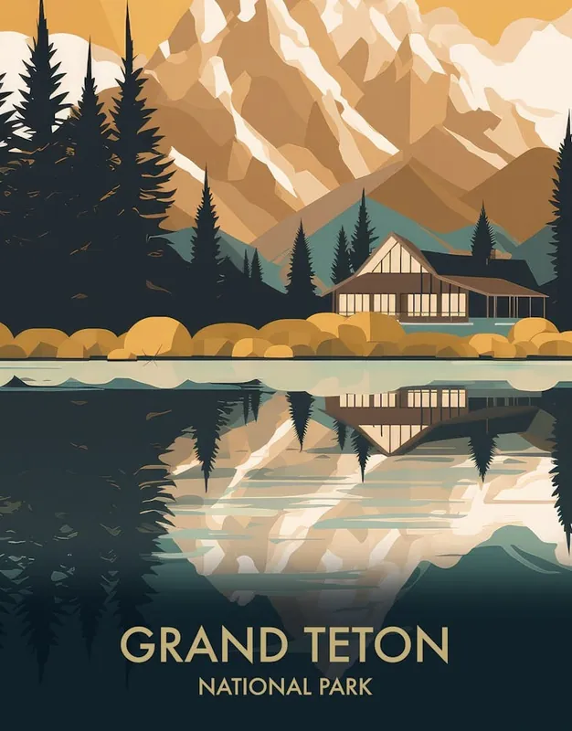 Teton National Park Vintage Travel Poster 4 Markdown