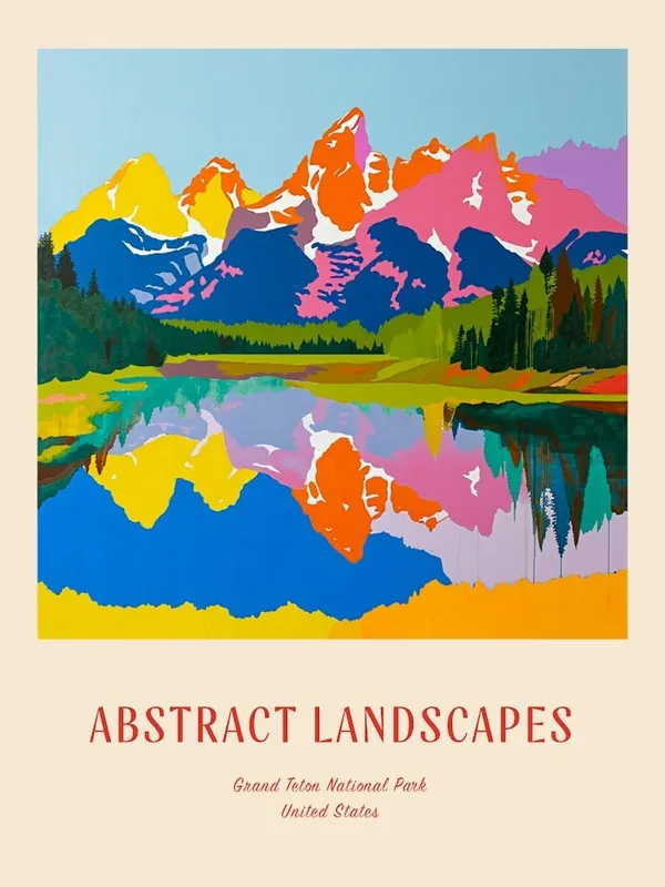 Holiday Sale Colourful Abstract Grand Teton National Park Usa 3 Poster