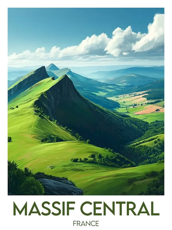 Affiche de voyage Massif Central Deal