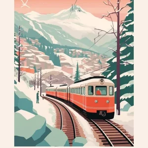 Vintage Winter Travel Poster Hakone Japan 1 Warranty Included