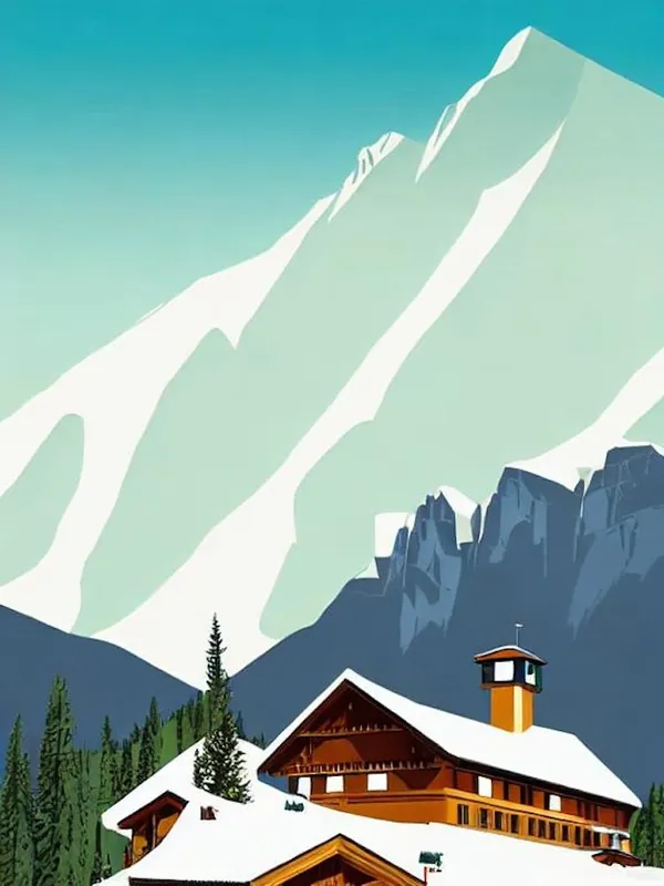 Alta Badia, Italy Midcentury Vintage Skiing Poster Buy Today