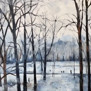 Viral Winter City Park Painting Stanley Park Blackpool United Kingdom 1