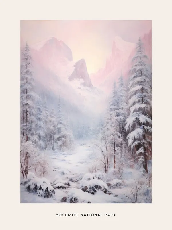 Buy Online Dreamy Winter National Park PosterYosemite National Park United States 4