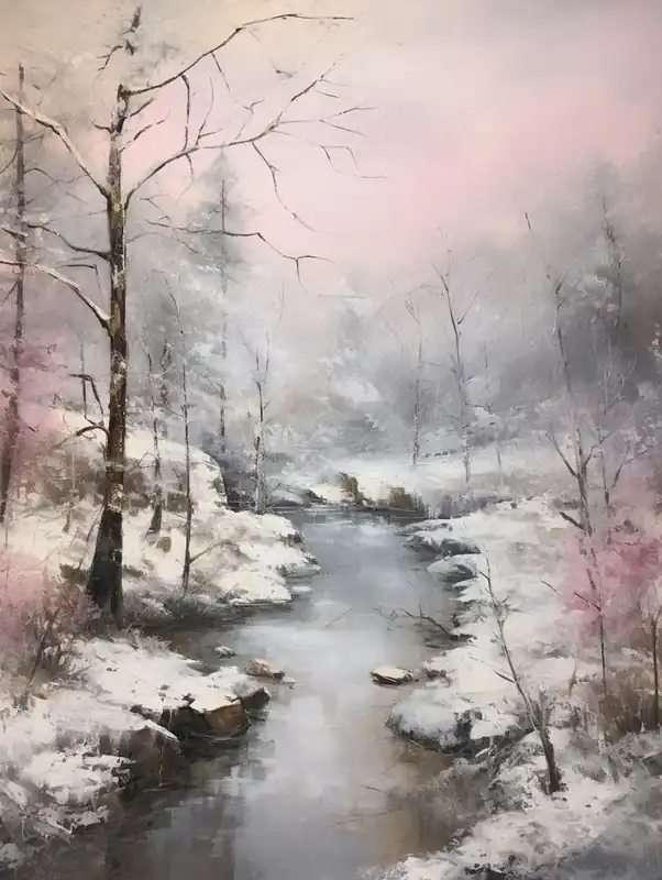 Dreamy Winter Painting Crins National Park France 4 Cheap