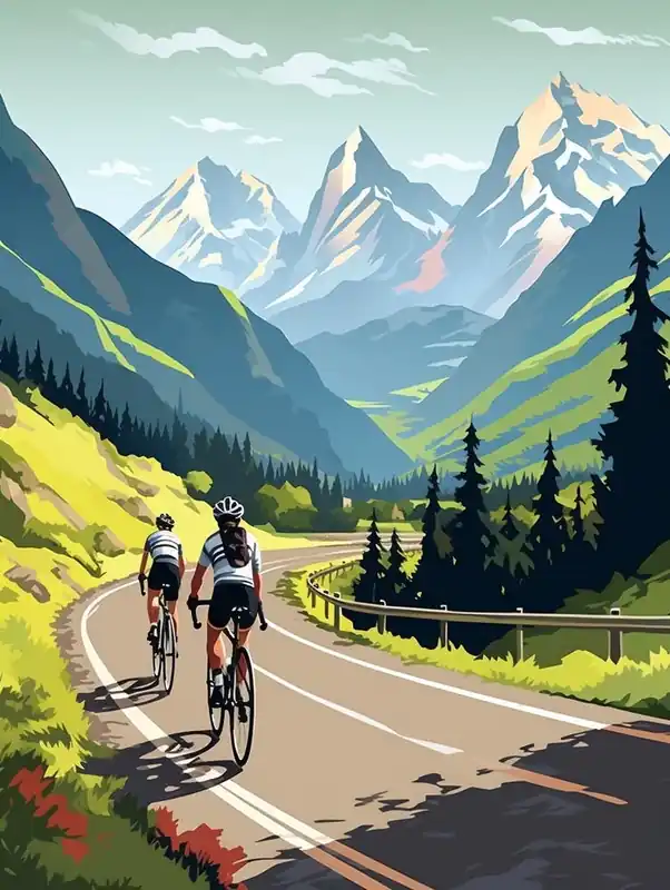 Limited Time Tour De Mont Blanc France 13 Vintage Travel Illustration