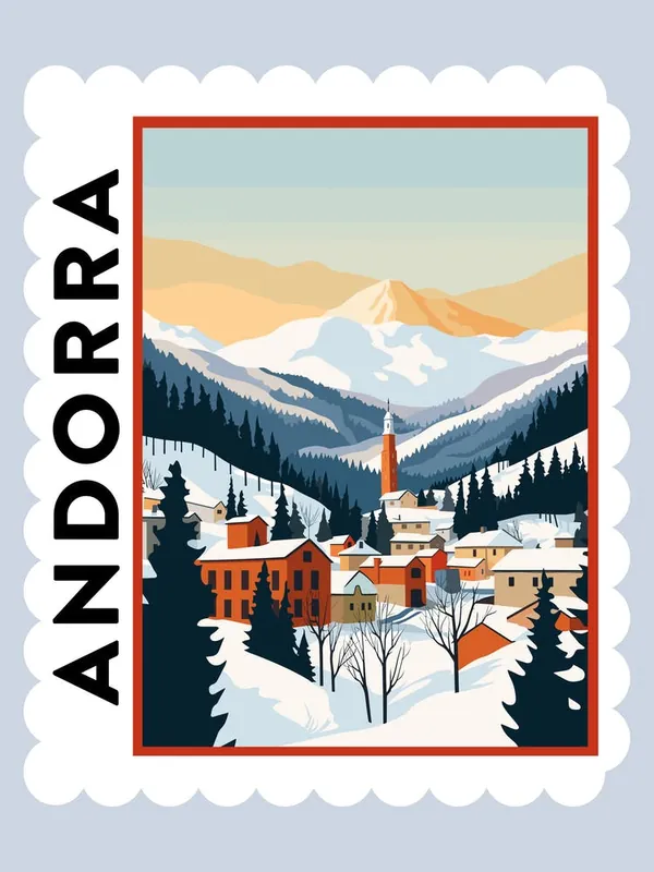 Professional Grade Andorra 2 Travel Stamp Poster