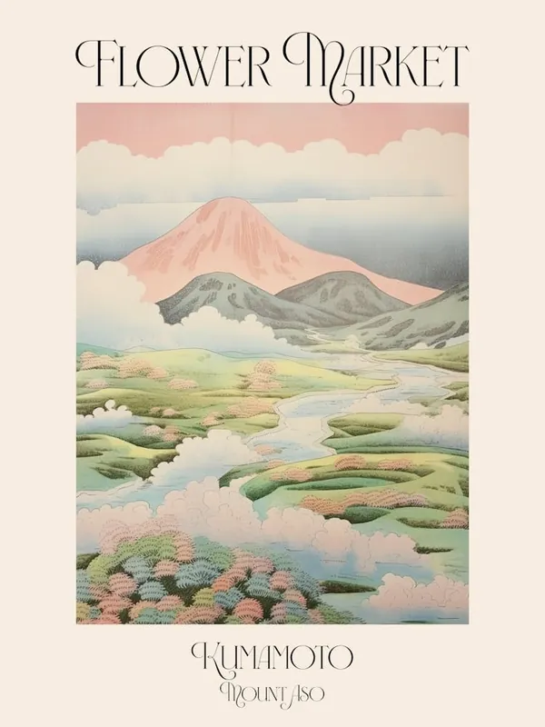 Flower Market Mount Aso In Kumamoto Japanese Landscape 1 Poster Buy Today