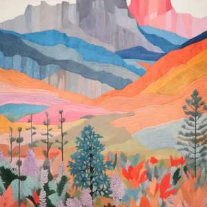 Viral Cradle Mountain Australia 1 Colourful Mountain Illustration
