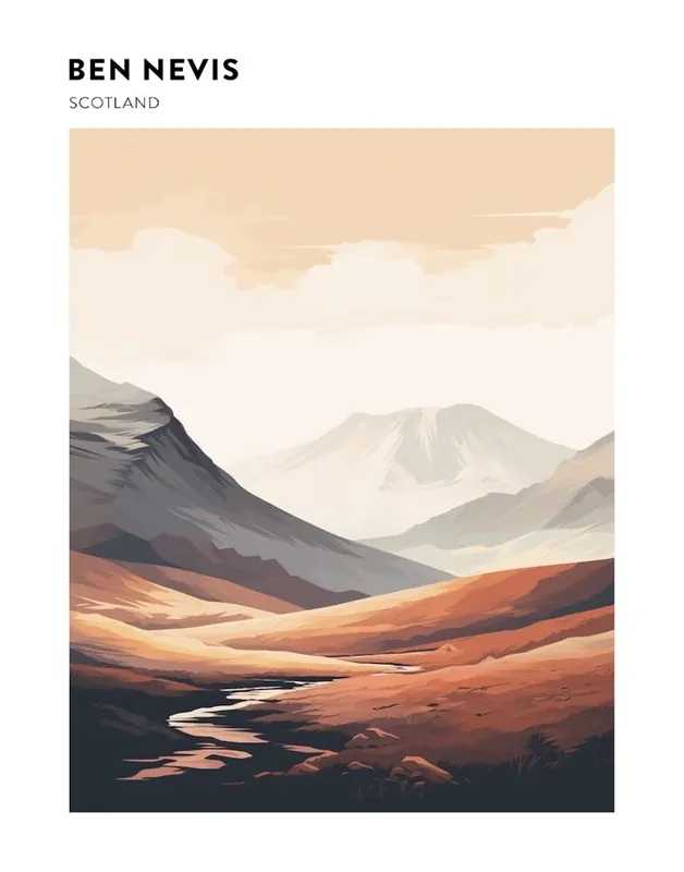 Fast Shipping Ben Nevis Scotland 1 Hiking Trail Landscape Poster