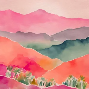 Watercolor Of A Desert Landscape Price Cut