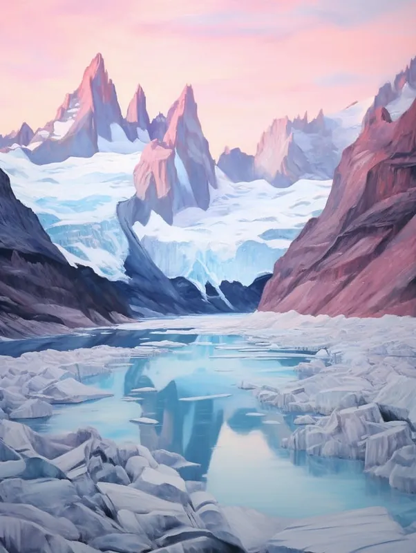 Dreamy Winter Painting Los Glaciares National Park Argentina 2 Place Order