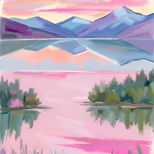 Worldwide Shipping Sunset By The Lake 8