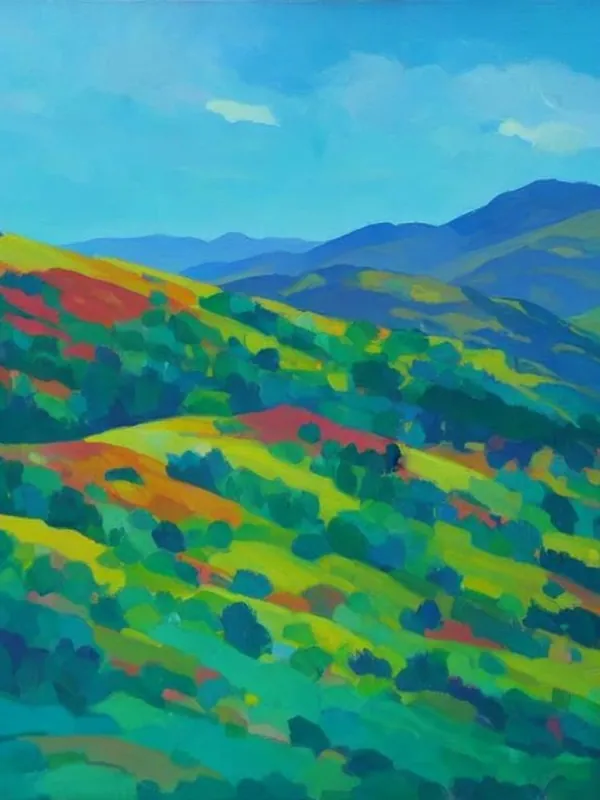 Sierra Nevada National Park Spain Blue Oil Painting 1 Affordable