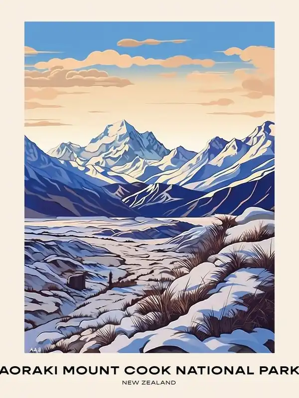 Aoraki Mount Cook National Park New Zealand 2 Poster Buy Direct