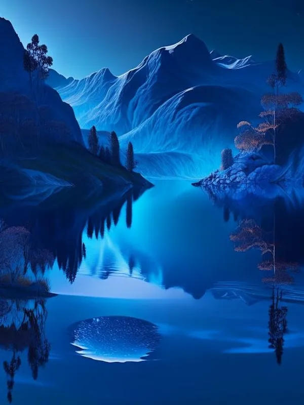 Blue Lake, Landscapes, Waterscape Holographic 3 Limited Time
