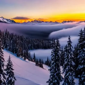Tignes, France Sunrise Skiing Poster Limited Offer