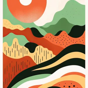 Vintage Vortex; Abstract Risograph Fusion New Arrival