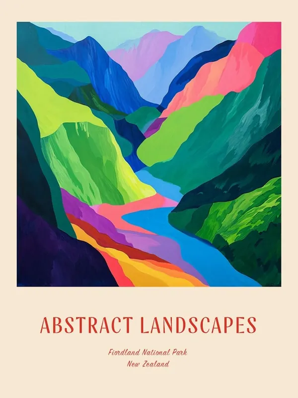 Colourful Abstract Fiordland National Park New Zealand 3 Poster Direct From Manufacturer