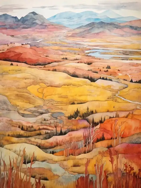 Instant Buy Autumn National Park Painting Pribaikalsky National Park Russia 2