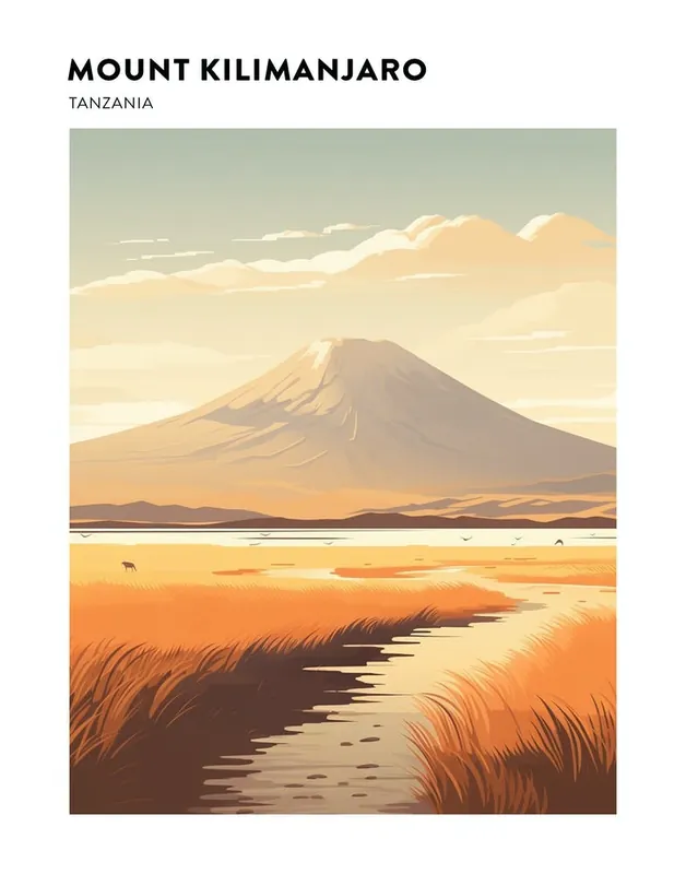 Affordable Mount Kilimanjaro Tanzania 1 Hiking Trail Landscape Poster