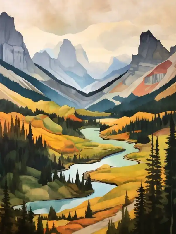 Secure Checkout Autumn National Park Painting Yoho National Park British Columbia Canada 2