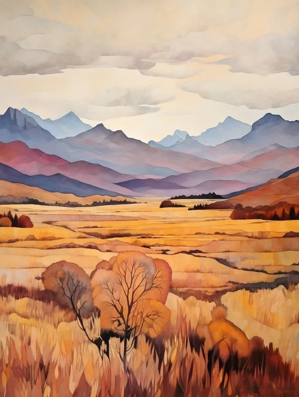 Autumn National Park Painting Fiordland National Park New Zealand 5 Affordable