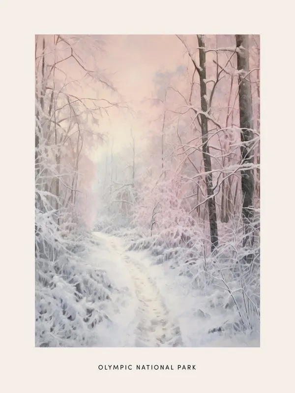 Don’t Miss Out Dreamy Winter National Park PosterOlympic National Park United States 4