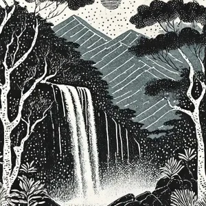 Waterfall In The Forest Free Shipping