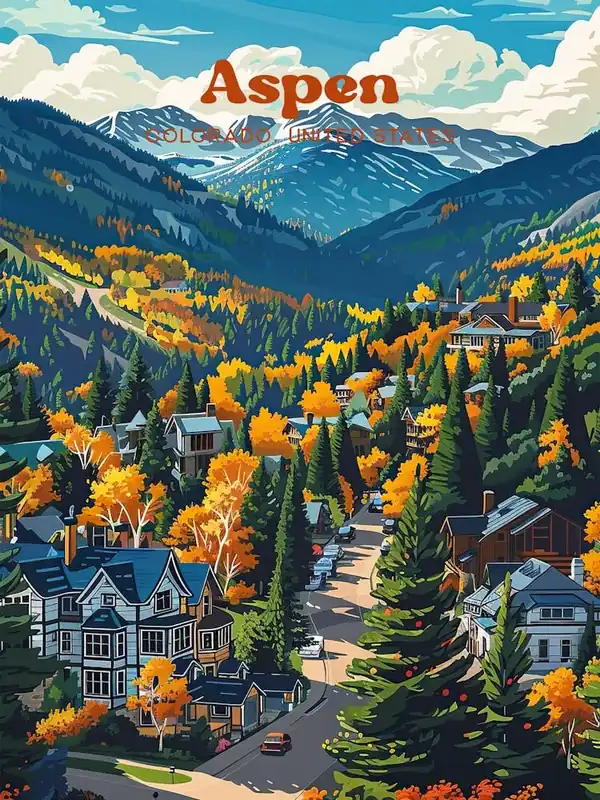 Aspen Colorado Autumn Travel Art Secure Checkout